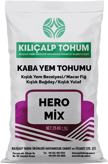 HeroMİX Dörtlü Kaba Yem Tohumu Karışımı Çuvalı - Kılıçalp Tohum Konya